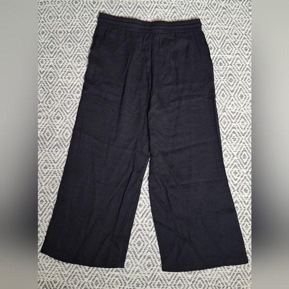 NWT Halara High Waisted Wide Leg Linen Feel Drawstring Pants Black XL Petite - Picture 5 of 14